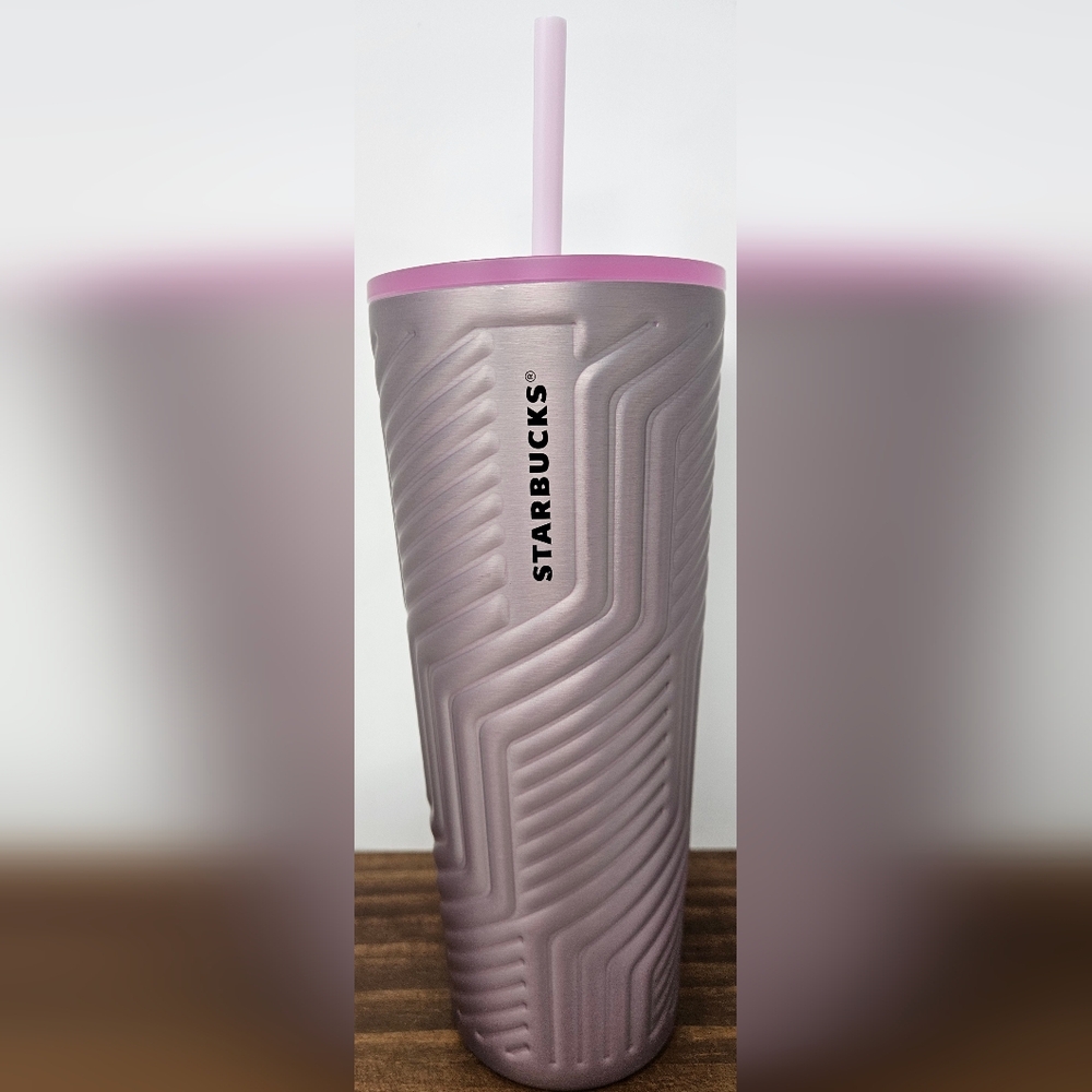 Starbucks NEW Lilac Geometric Metal 24oz Tumbler